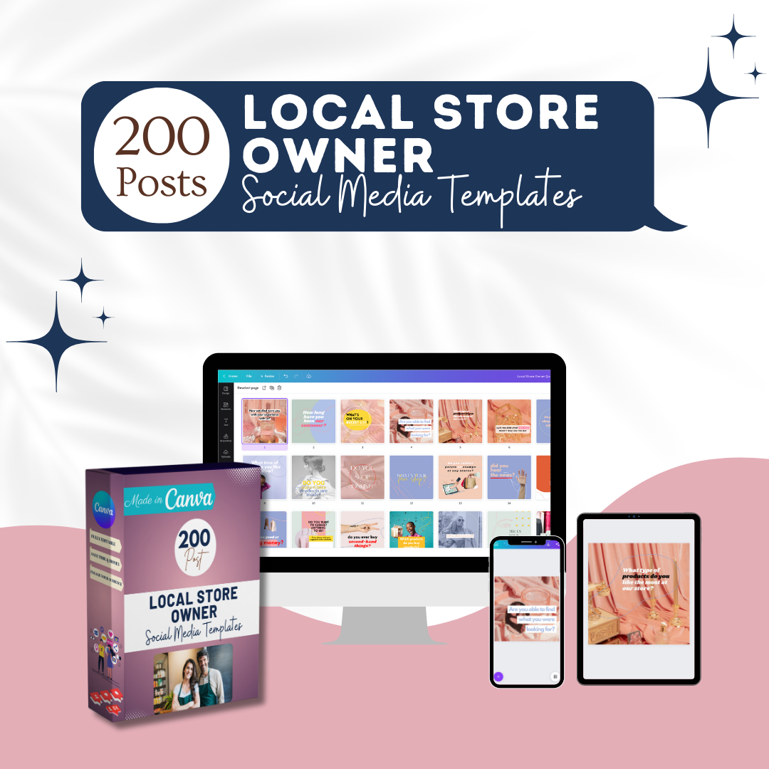 Shop Local Posts 200 Local Store Owner Posts - Social Media Templates – Viralcontent.design