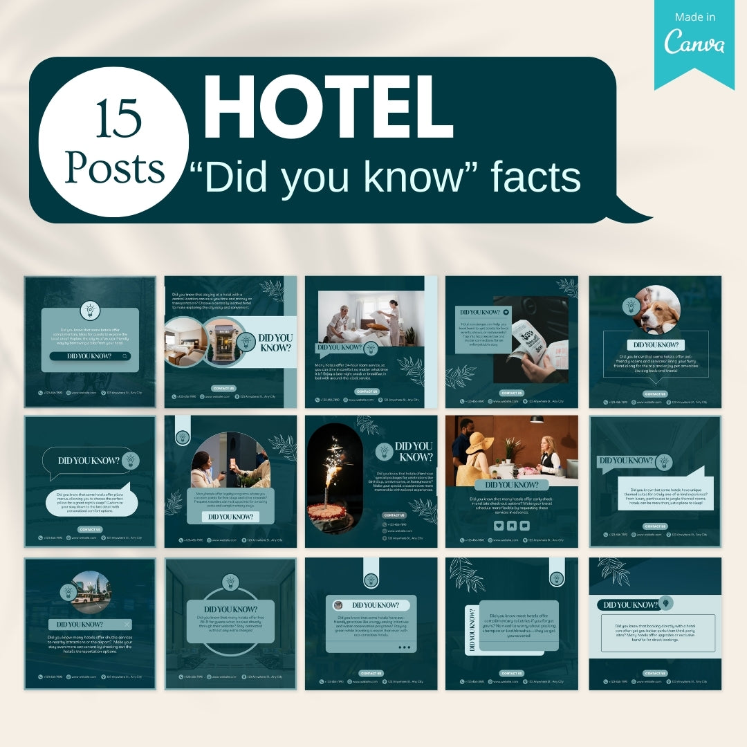 200 Hotel Canva Templates