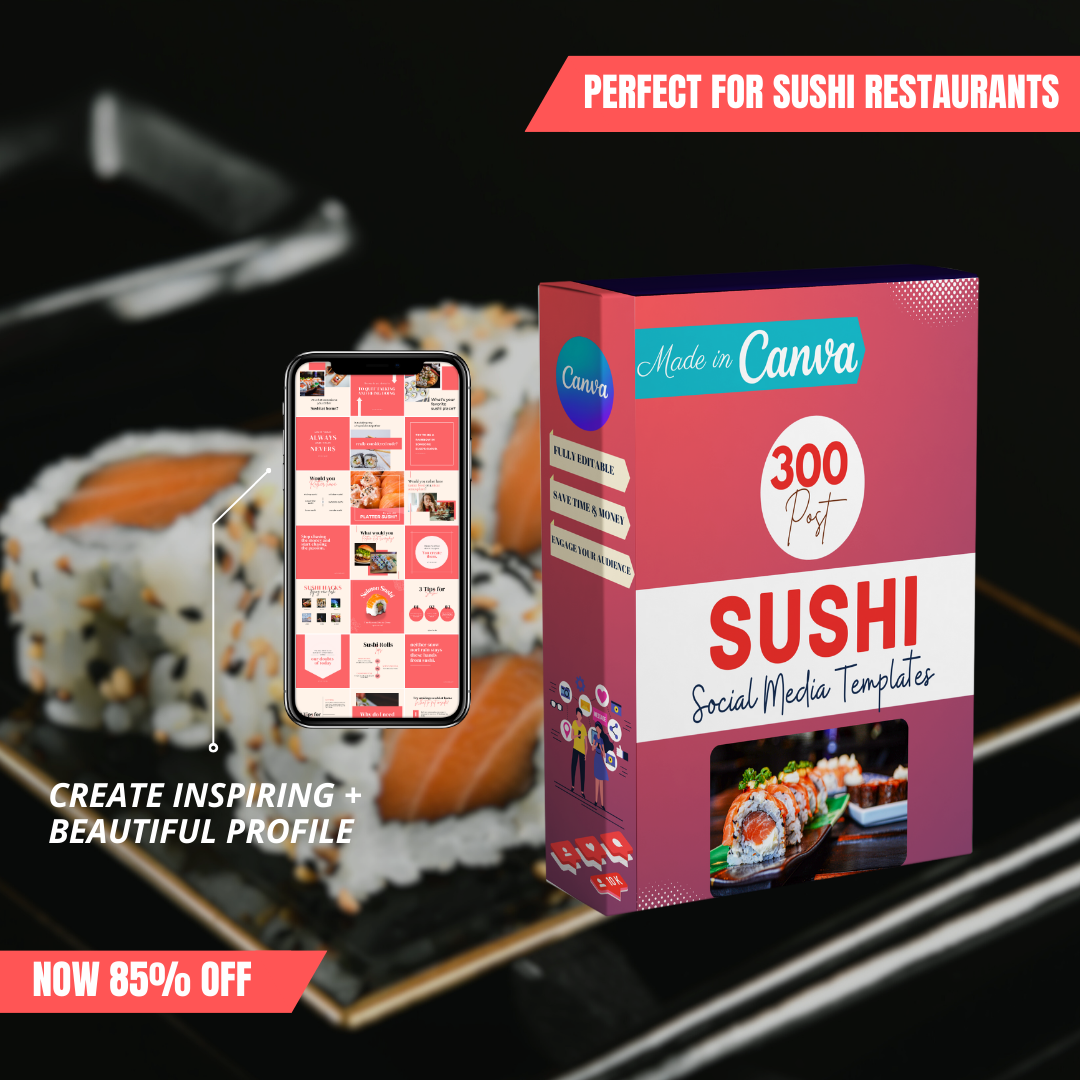 300 Sushi Posts - Social Media Templates