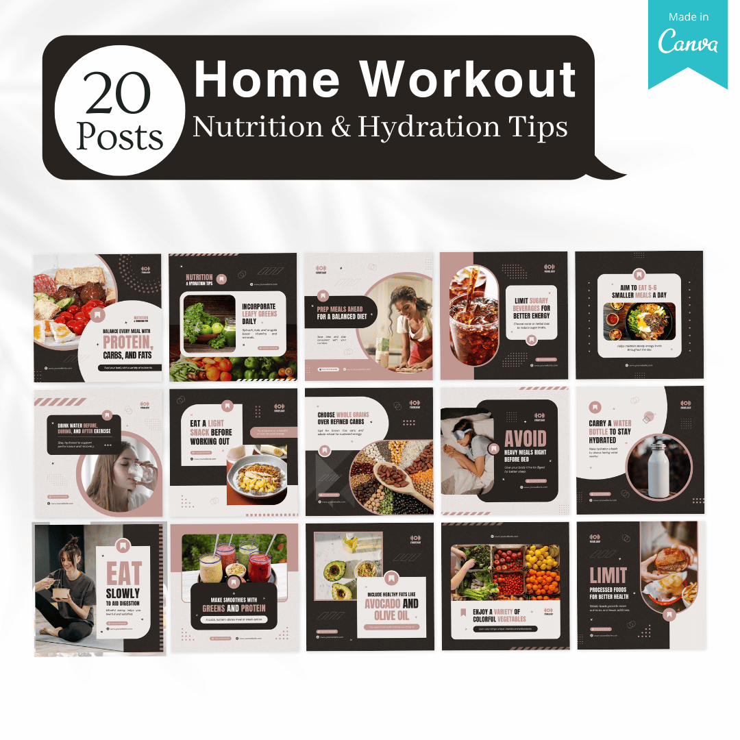 215 Home Workout Canva Templates