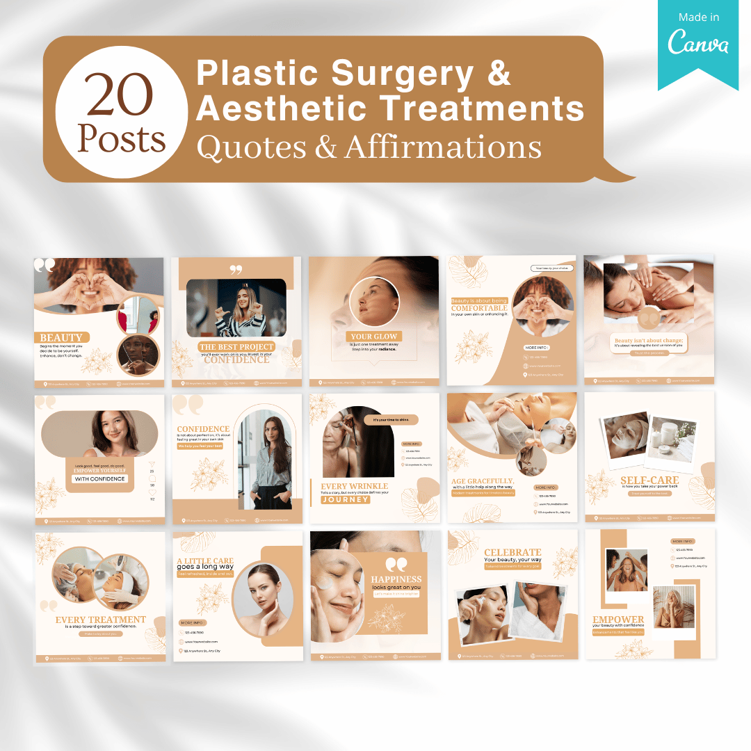 270 Plastic Surgery & Aesthetic Treatments Posts - Canva Templates