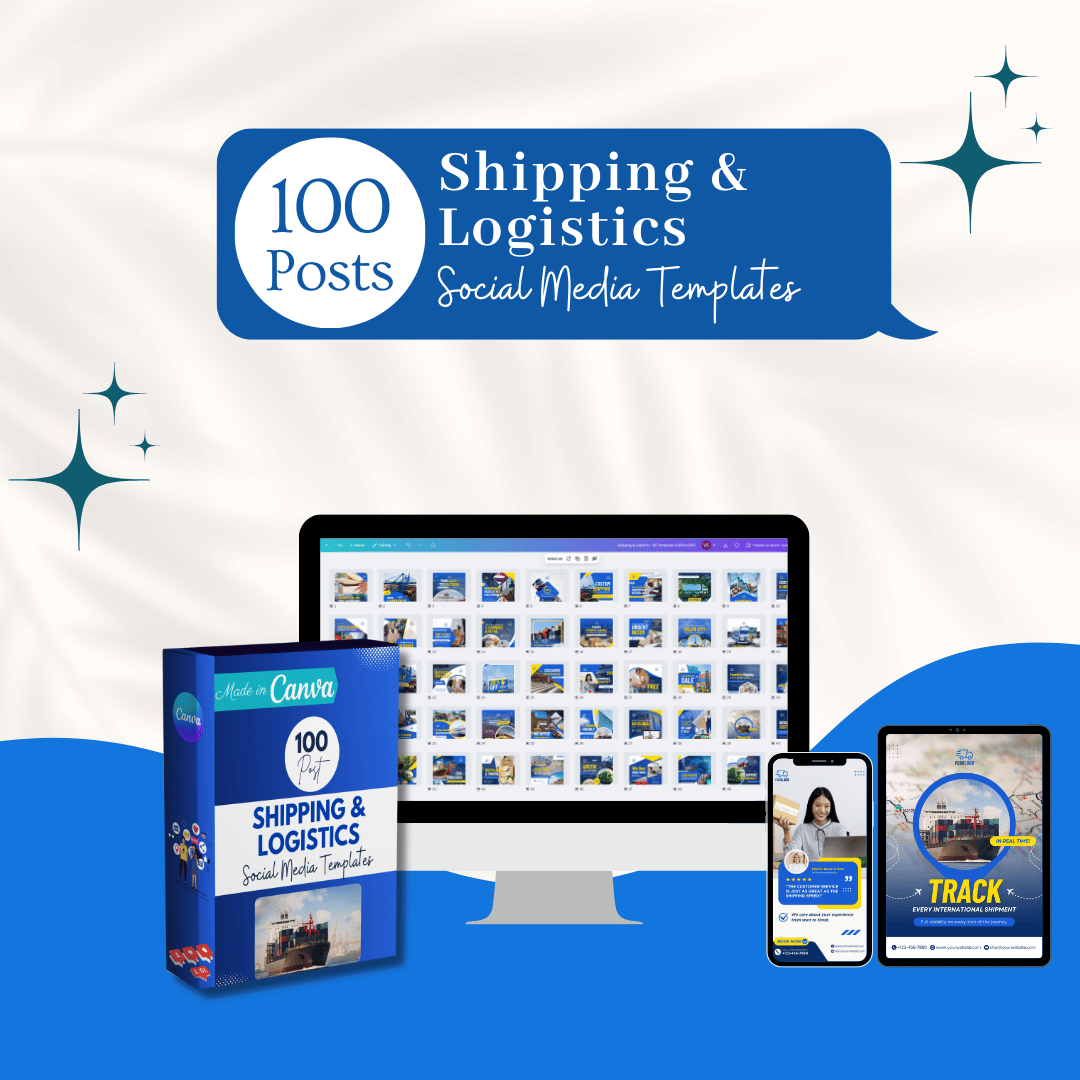 100 Shipping and Logistics Canva Templates Bundle