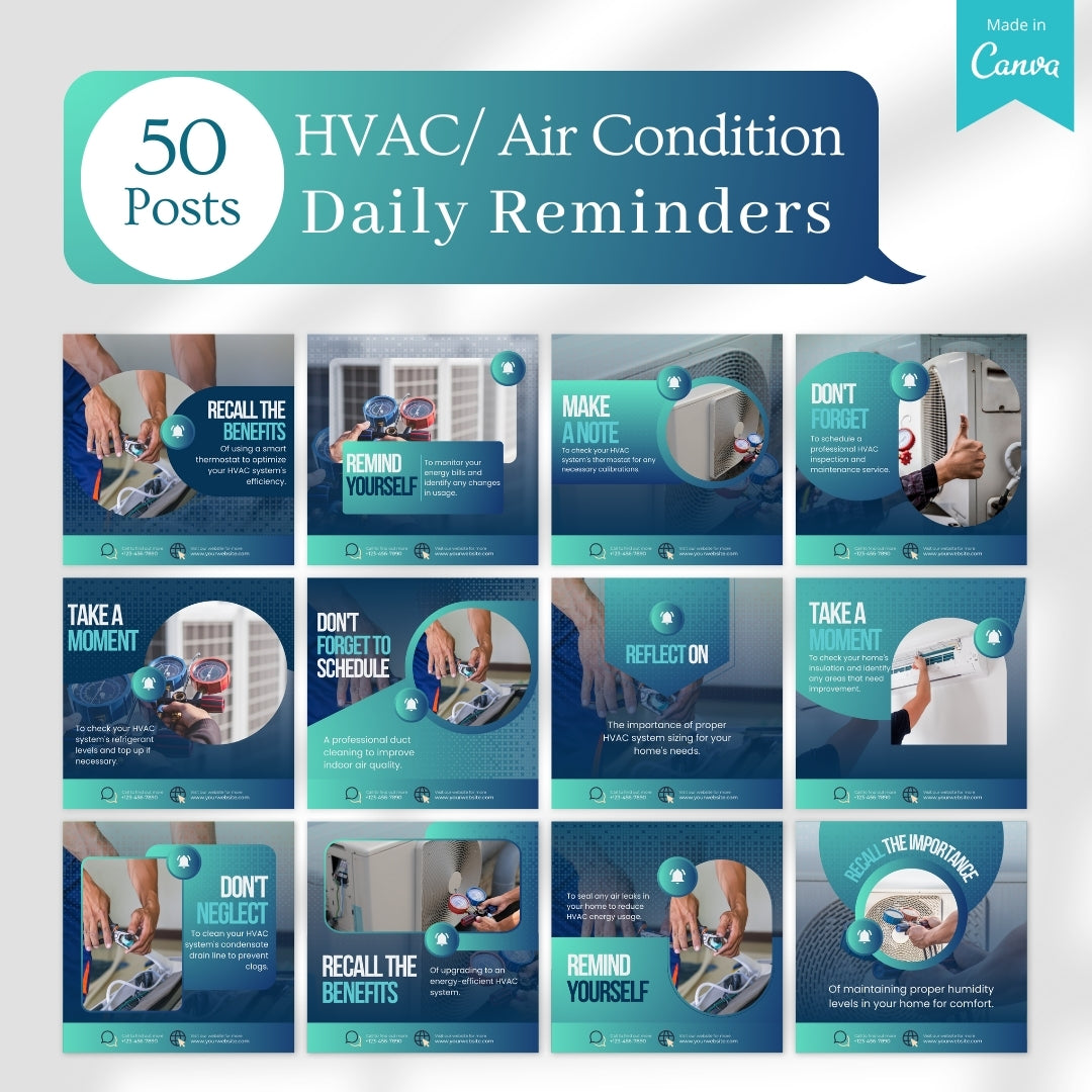 410 HVAC/Air Conditioning - Social Media Canva Templates