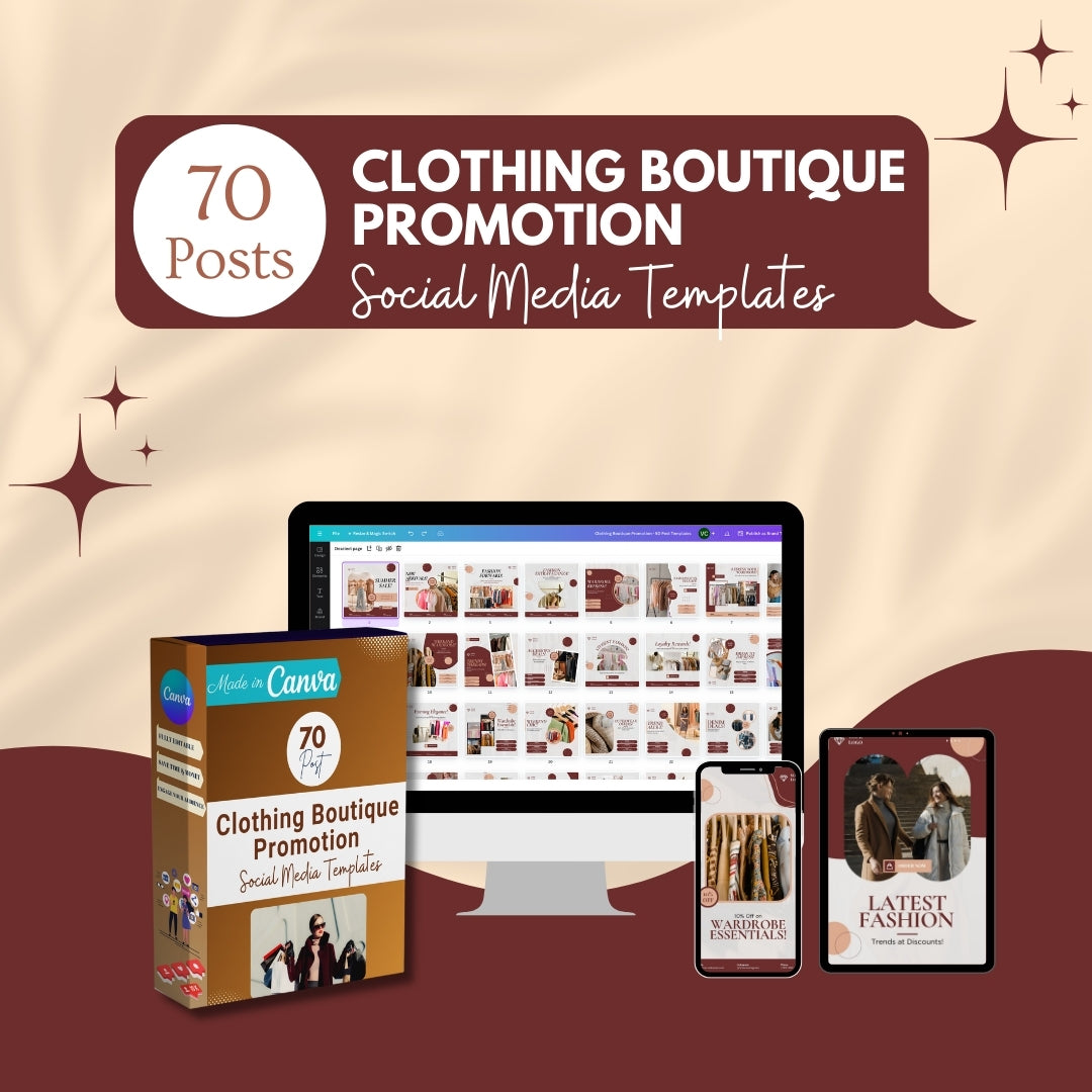 70 Clothing Boutique Promotion Canva Template –