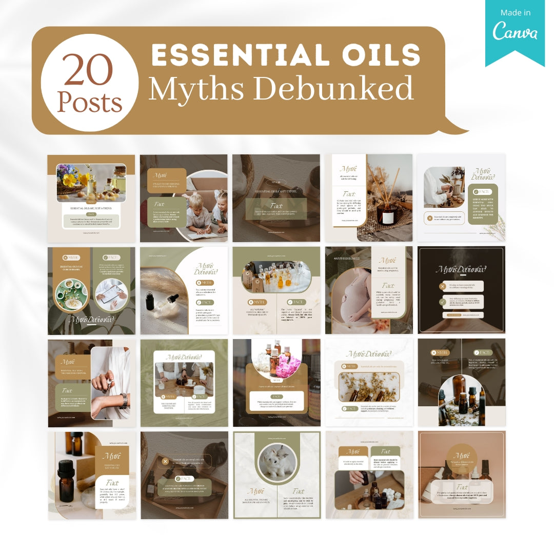 300 Essential Oils Posts -  Social Media Templates