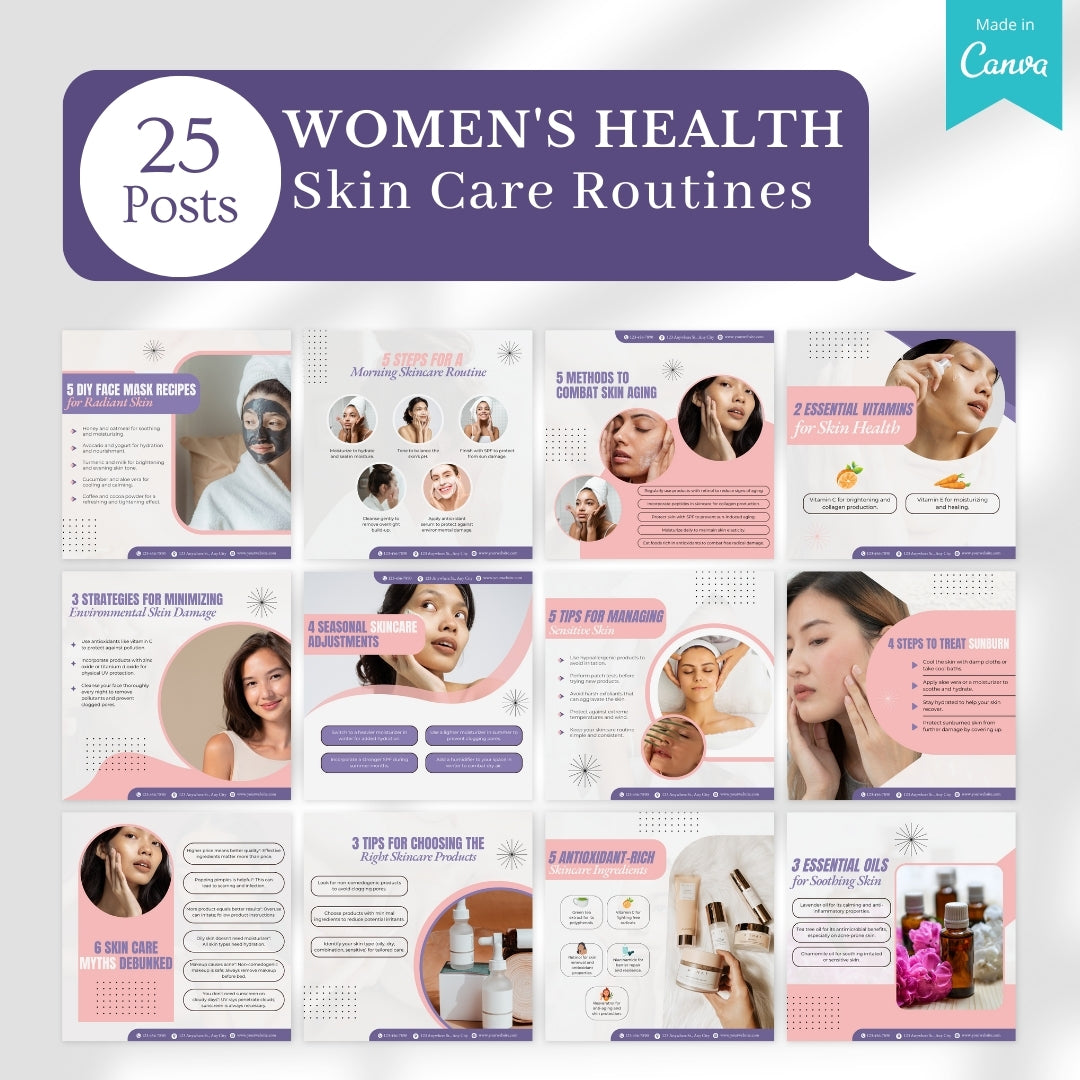 400 Women's Health  Posts - Social Media Templates