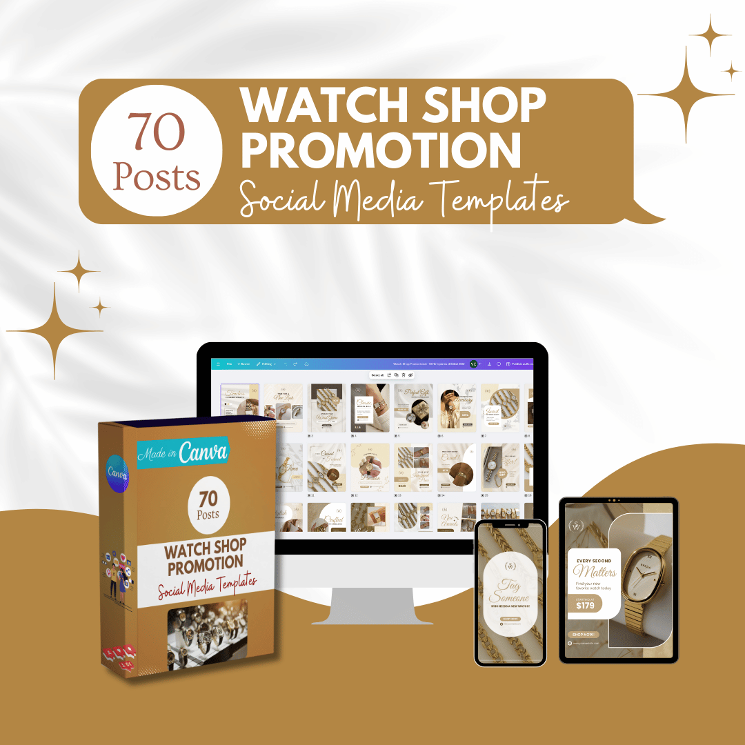 70 Watch Shop Promotion Canva Templates