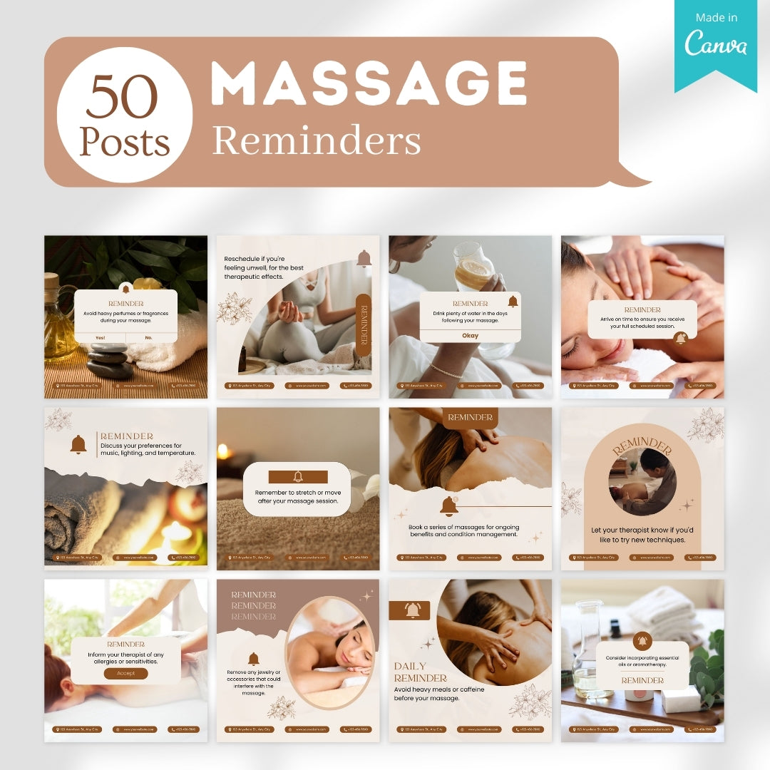 500 Massage Center  - Social Media Canva Templates