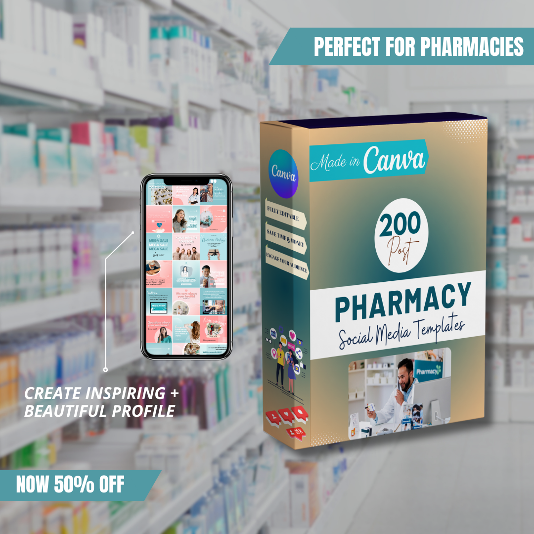 200 Pharmacy Posts - Social Media Templates