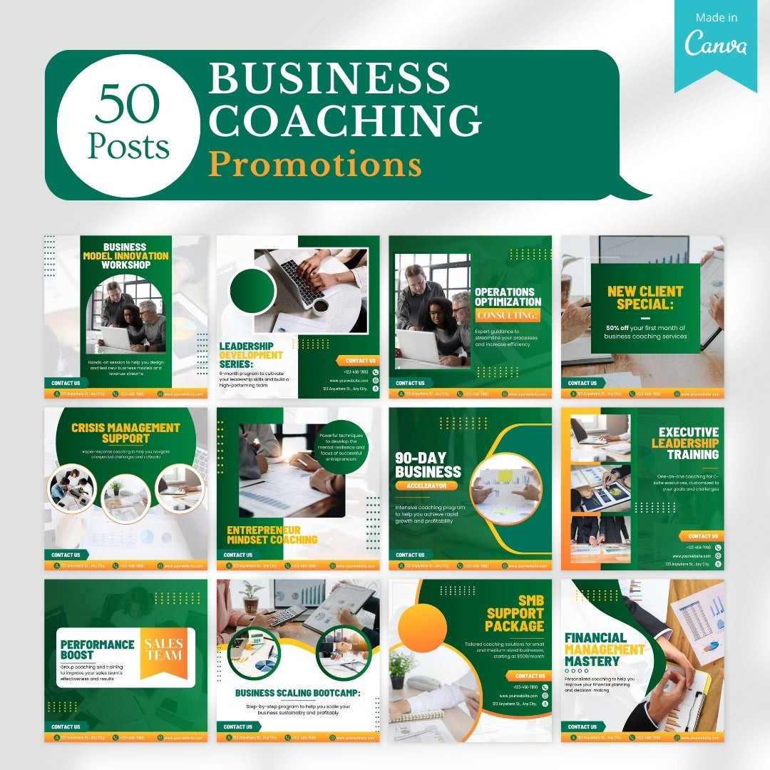 520 Business Coaching Posts - Social Media Templates