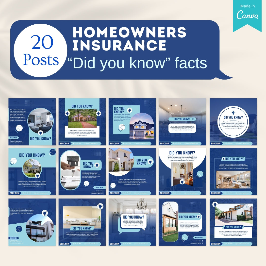 220 Homeowners Insurance Canva Templates