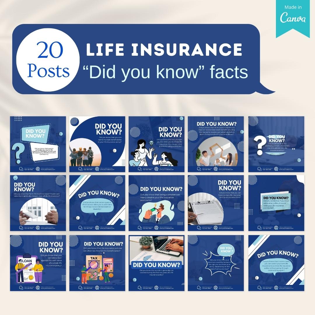 220 Life Insurance Posts - Social Media Templates