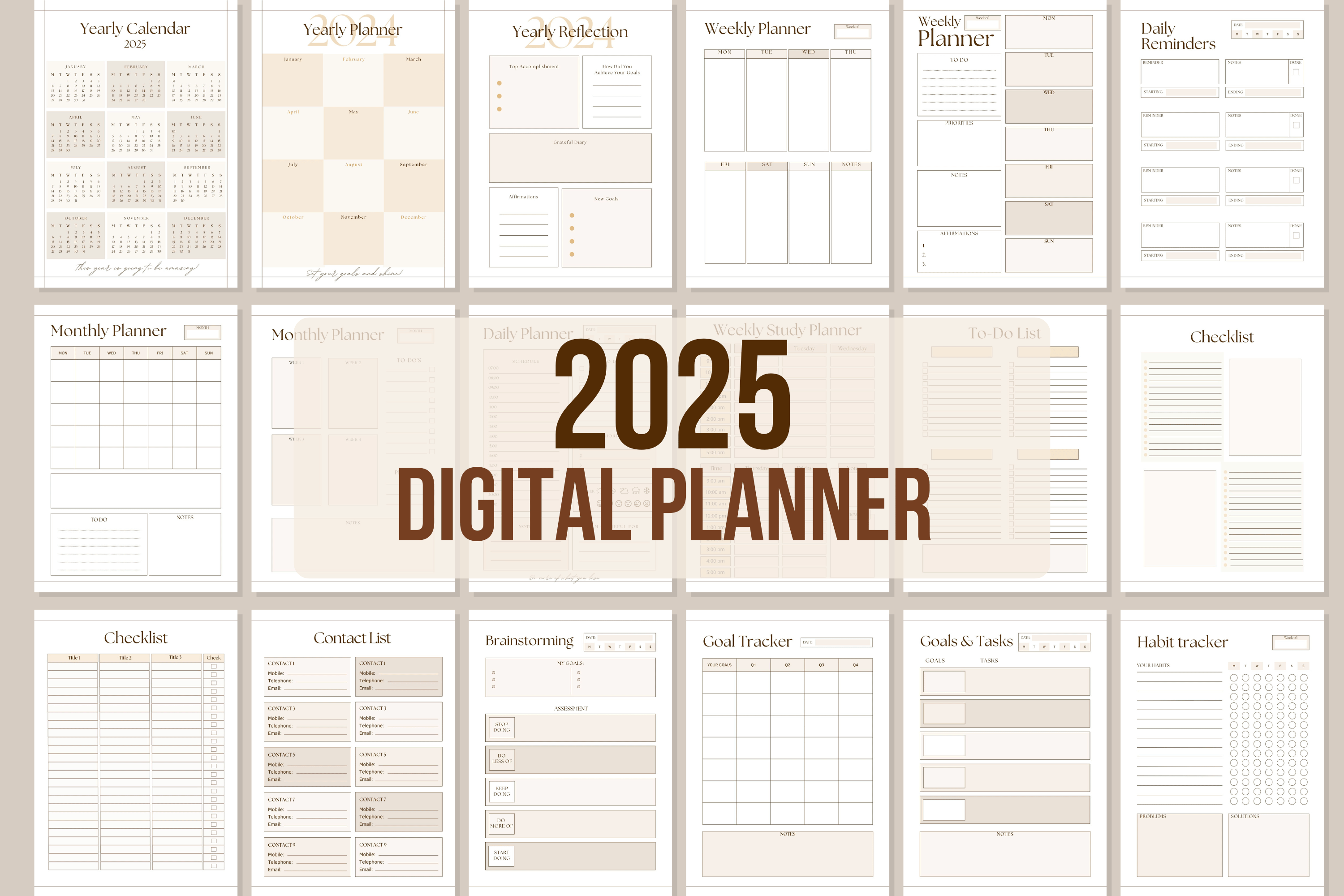 Digital Planner 2025 - 60 Pages