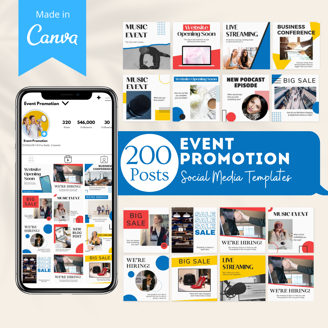 200 Event Promotion Posts - Social Media Templates – Viralcontent.design