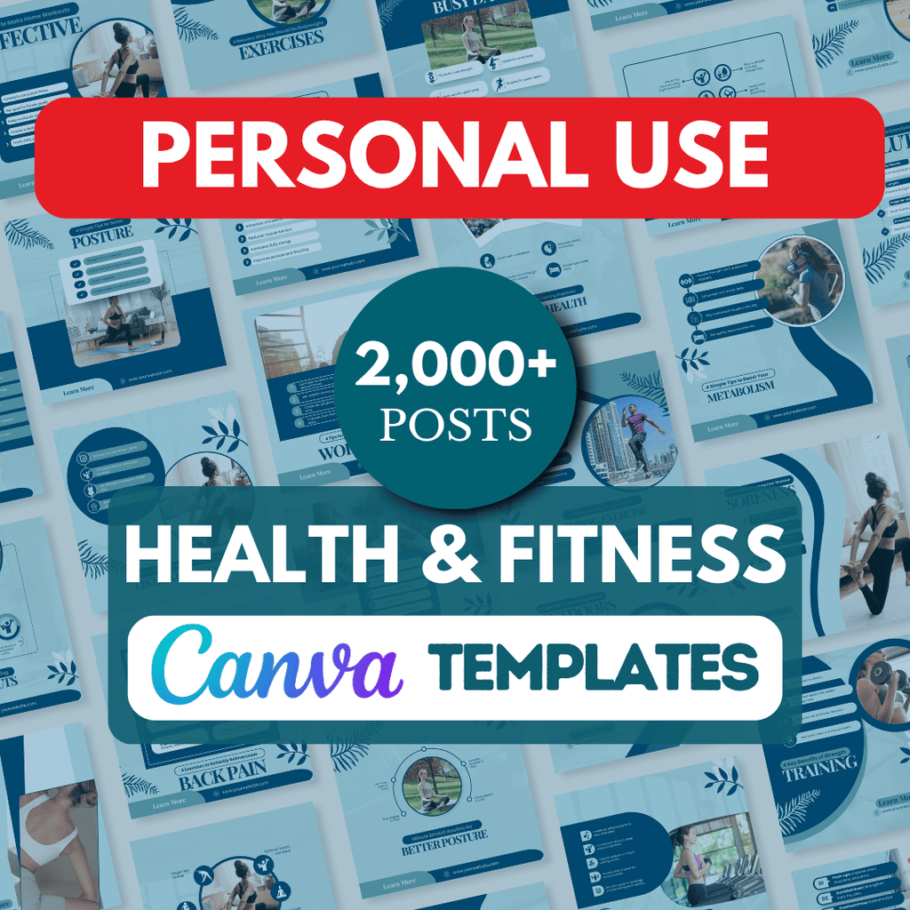 Fitness, Nutrition & Health Bundle - Social Media Templates