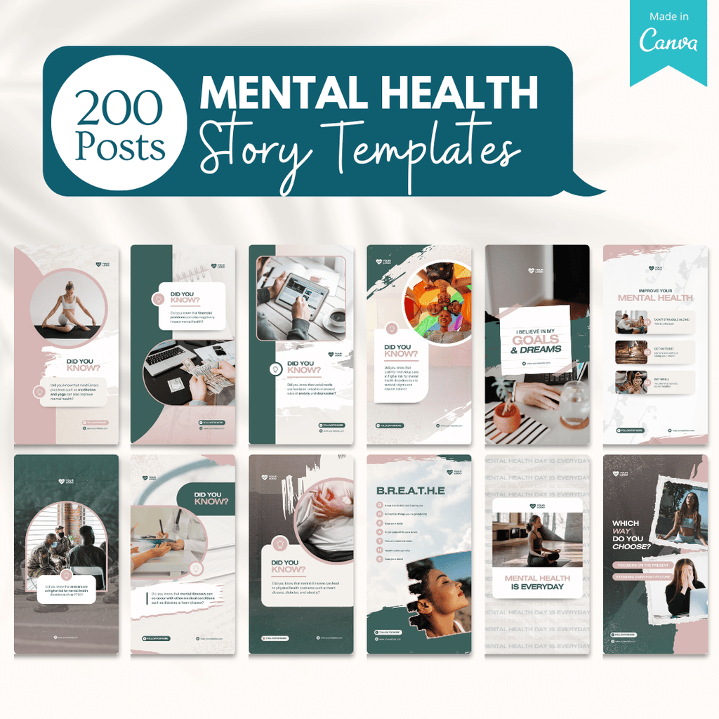 Mental Health Canva Templates – Viralcontent.design