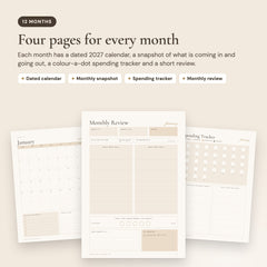 ADHD Money Planner: Four pages for every month