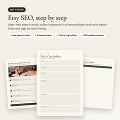 Etsy Shop Growth Workbook: Etsy SEO, step by step