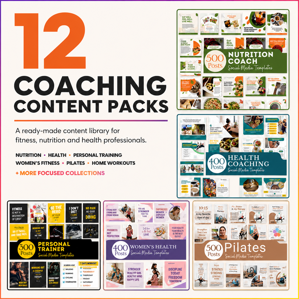 Coaching content packs for personal trainers, health coaches and nutrition coaches
