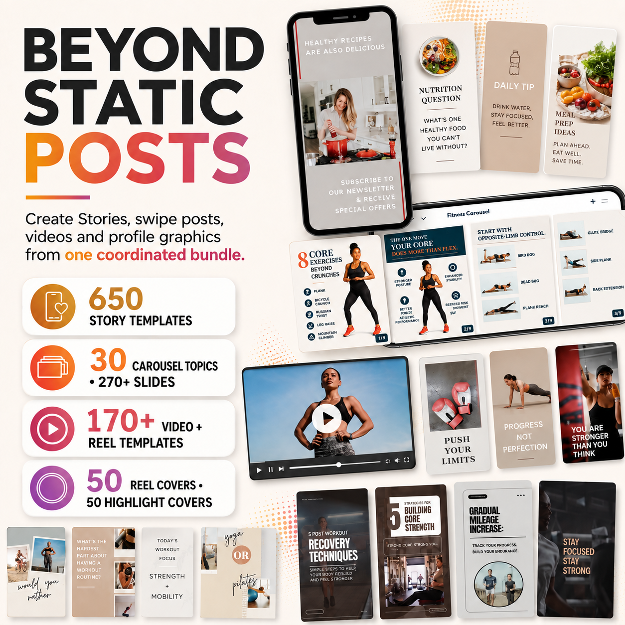 Beyond static posts: Stories, carousels, videos and reel covers