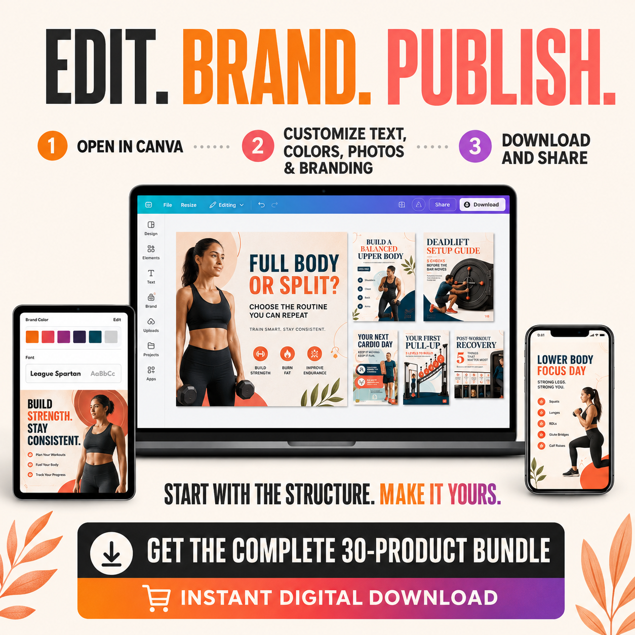 Edit, brand and publish: change text, colours, fonts and photos in Canva
