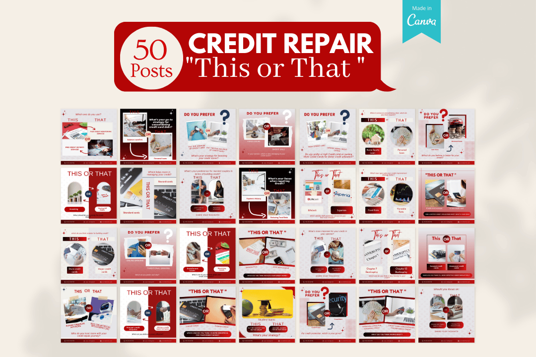 Fun, interactive posts that engage followers in credit knowledge.