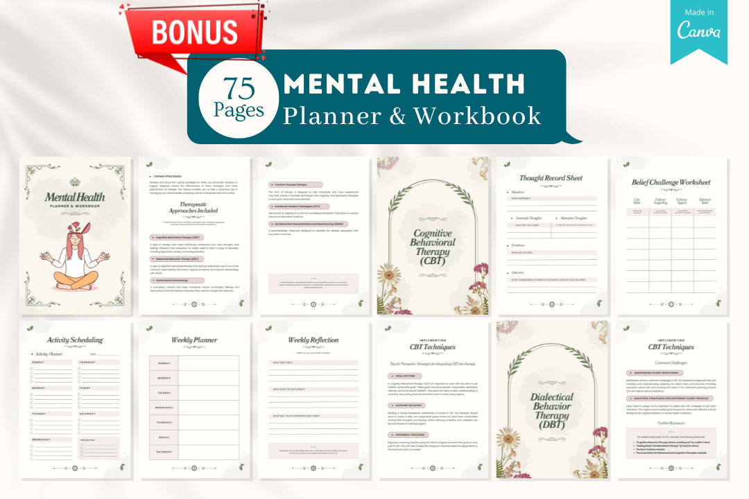 Mental health quotes Canva templates, supportive content for mental health professionals