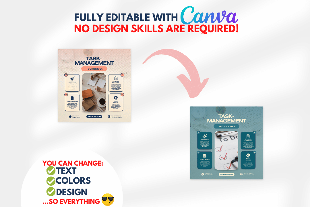 700+ fully customizable Canva templates for personal development content on social media.