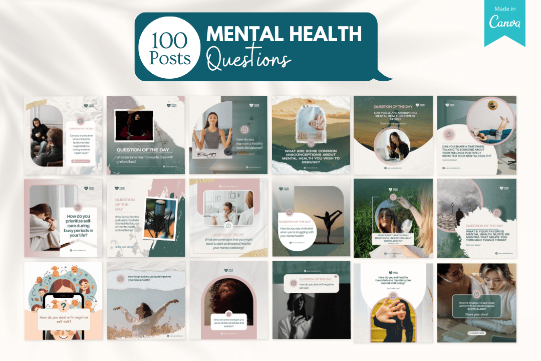 Mental Health Canva Templates – Viralcontent.design