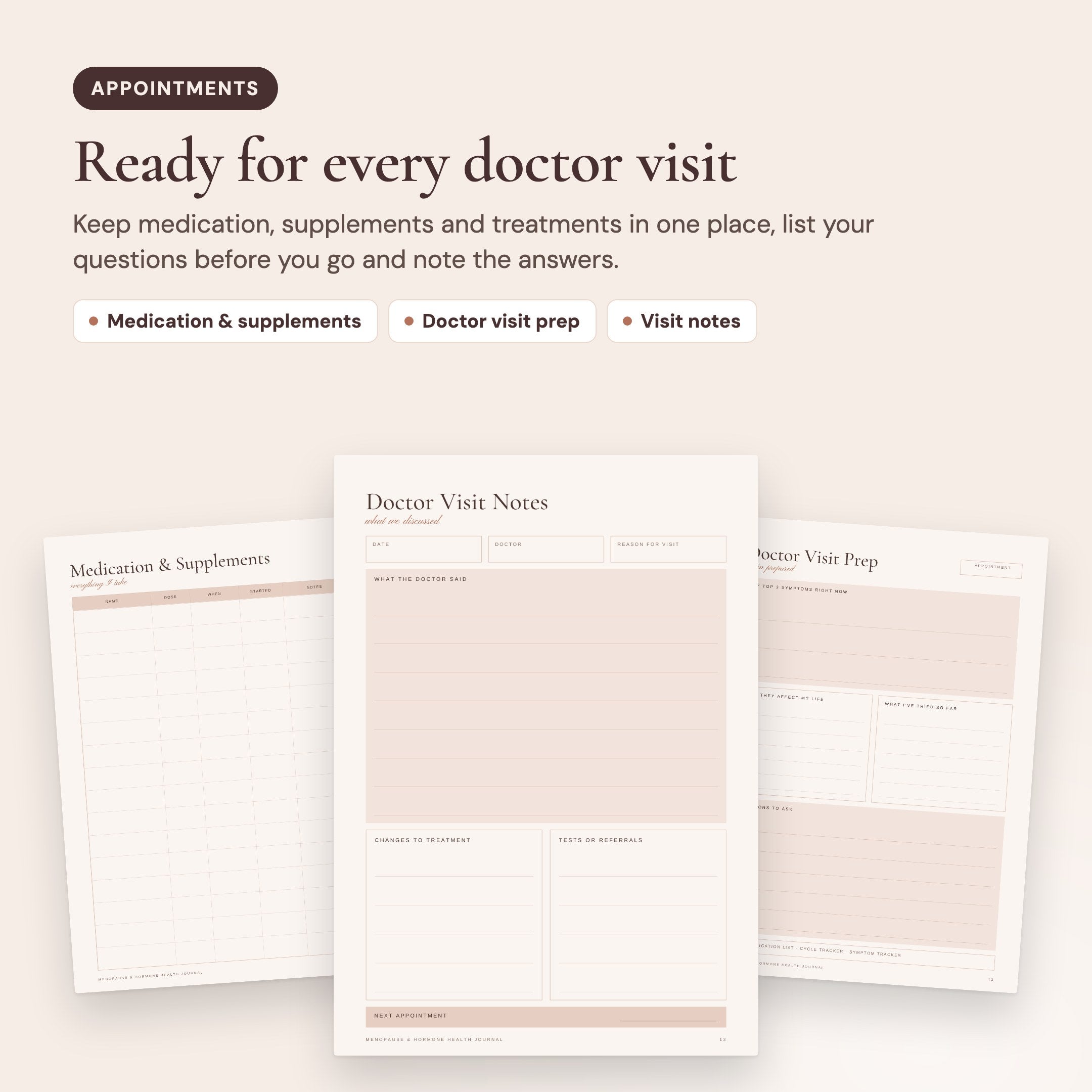 Menopause & Hormone Health Journal: Ready for every doctor visit