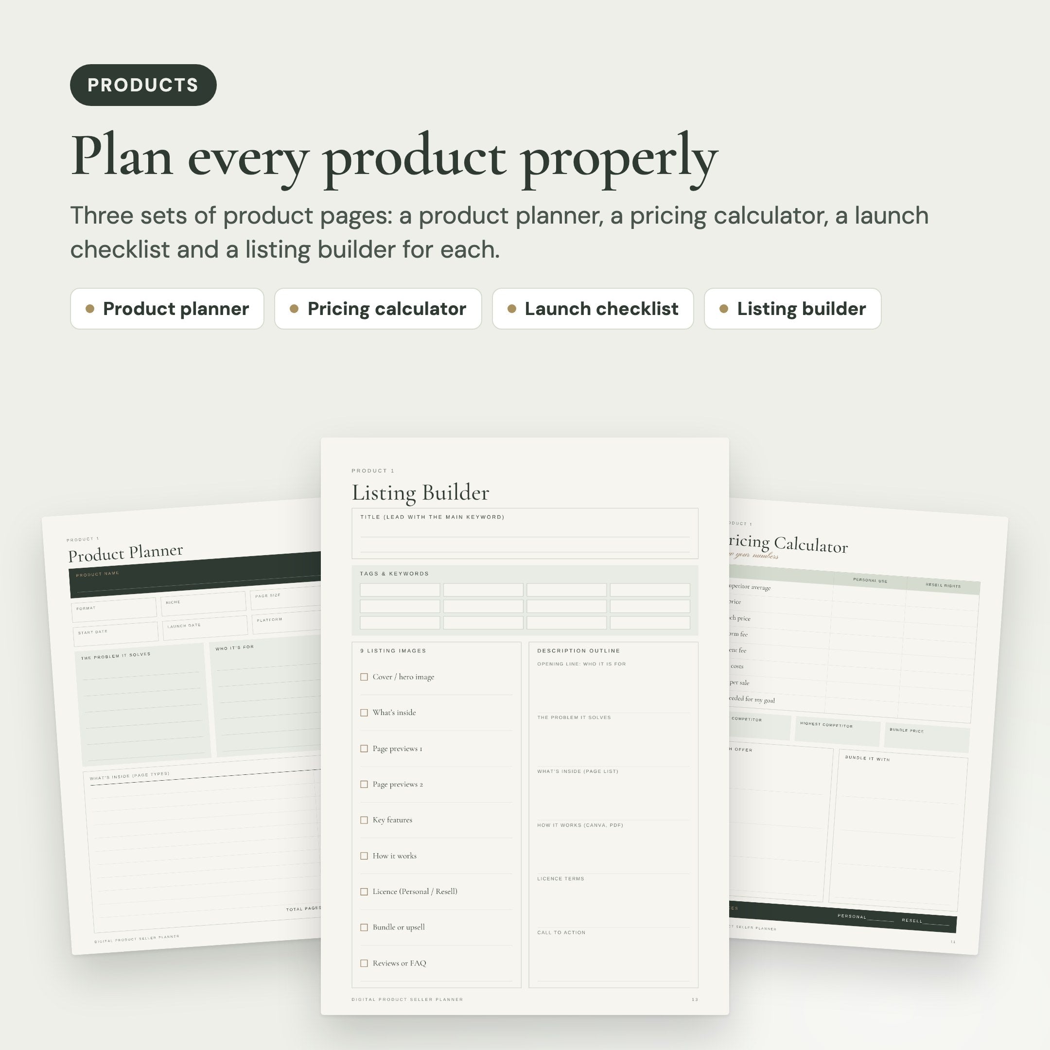 Digital Product Seller Planner: Plan every product properly