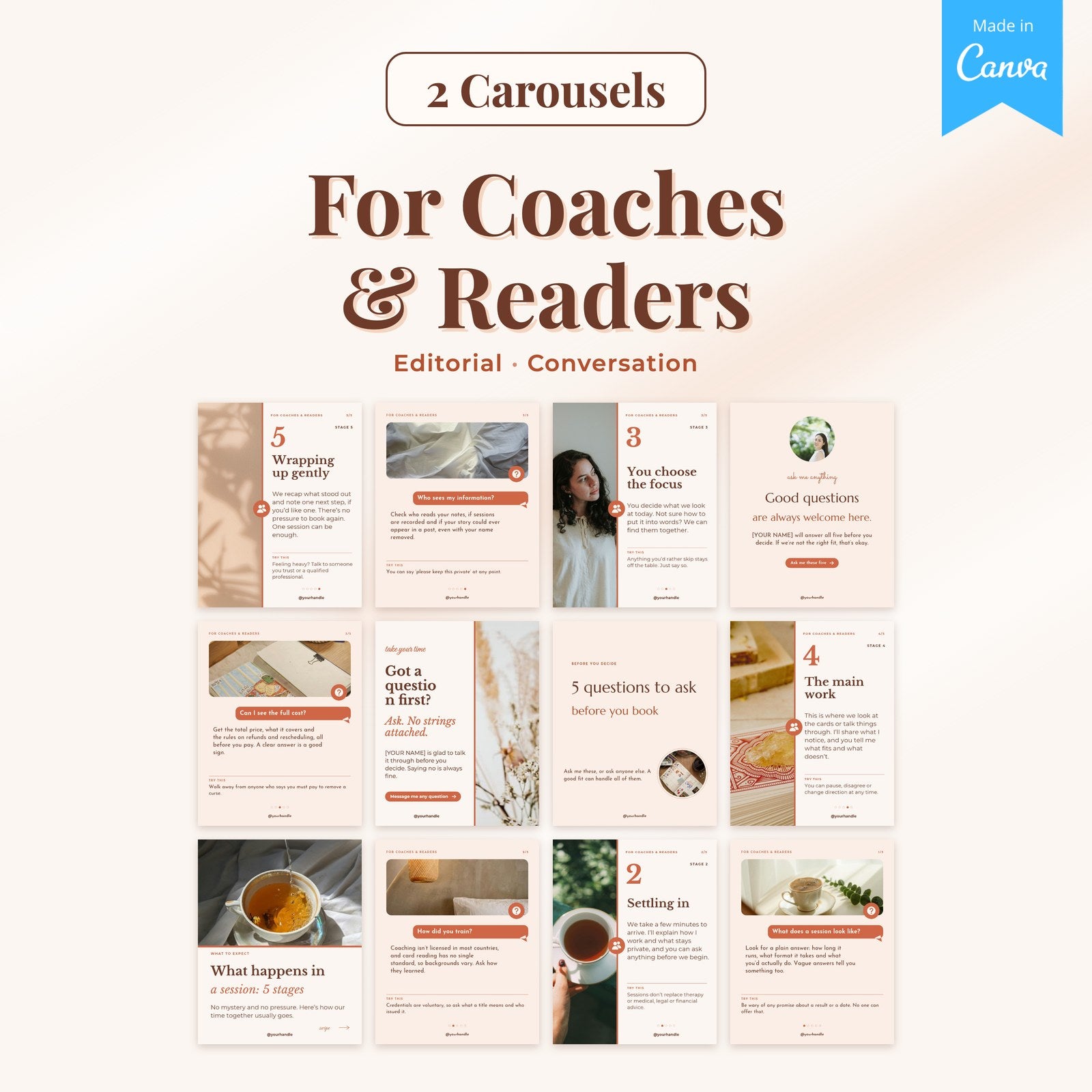 What's included: 2 carousels for coaches and readers