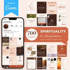 Spirituality & Manifestation Social Media Templates: 700 editable Canva templates plus 3 bonuses