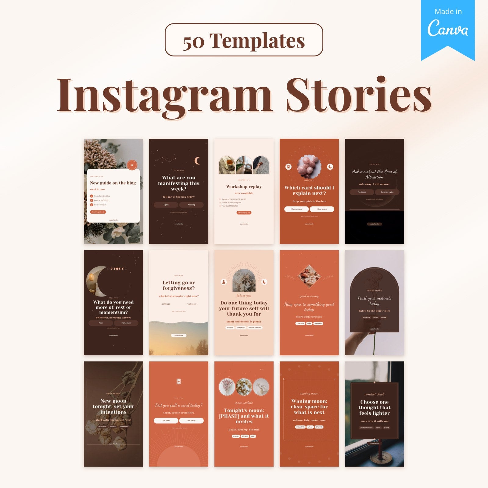 50 Instagram Story templates: 15 real pages from the Canva file
