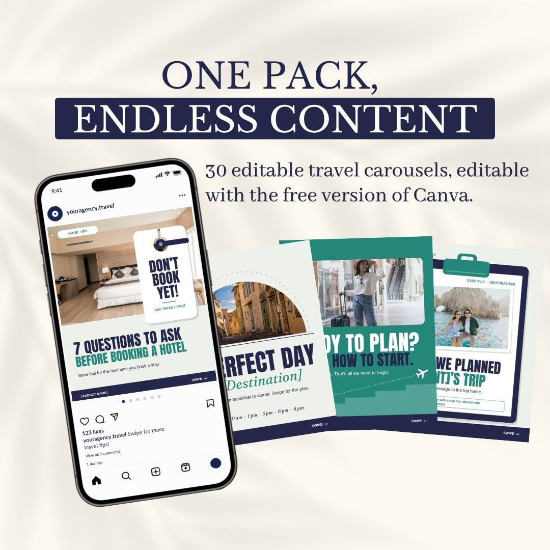 One pack, endless content: hotel questions carousel and fanned travel covers