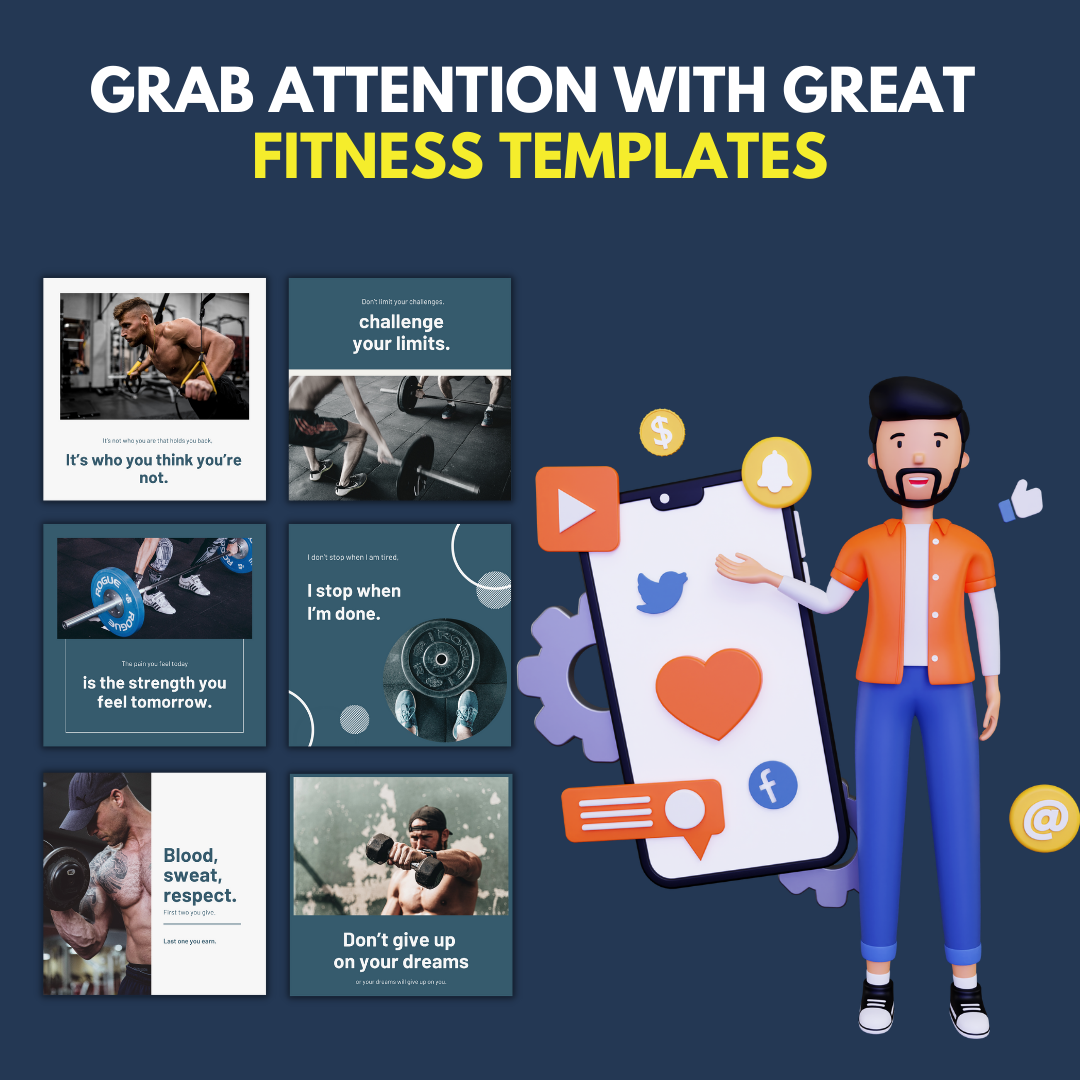 Fitness Template - Canva Editable Posts