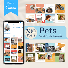 300 Pets Posts - Social Media Templates