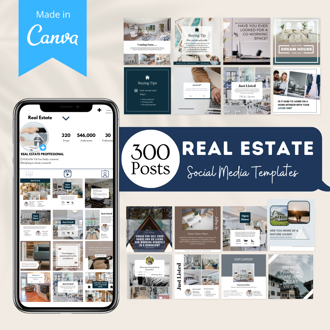 300 Real Estate Posts - Social Media Templates