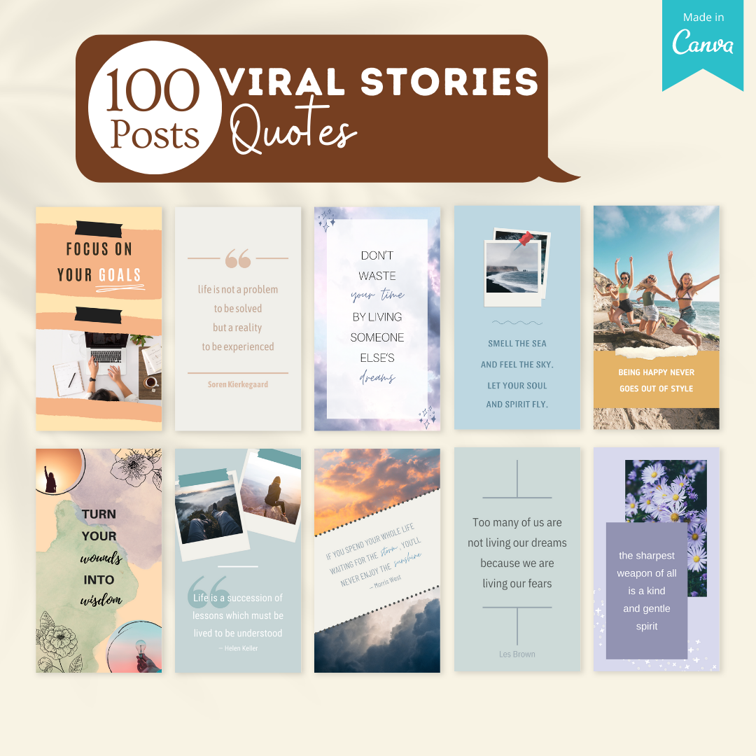 300 Viral Stories Social Media Templates Viralcontent.design