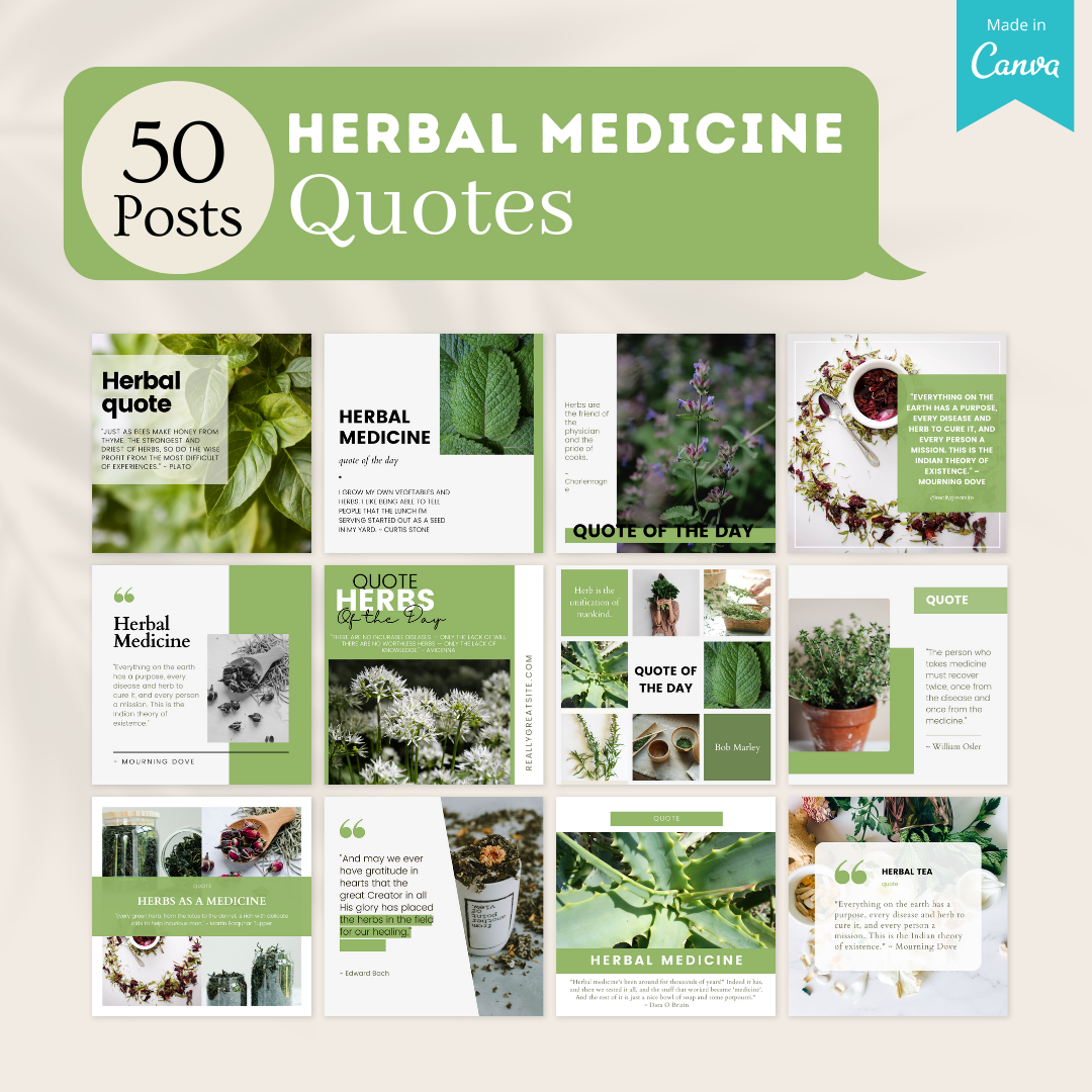 250 Herbal Medicine Posts - Social Media Templates