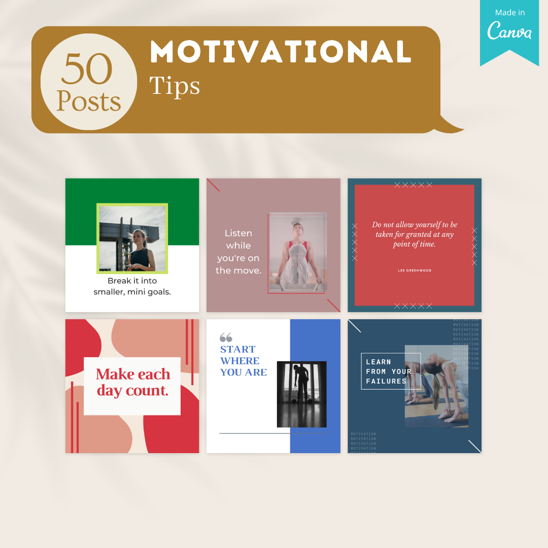 400 Motivational Posts - Social Media Templates