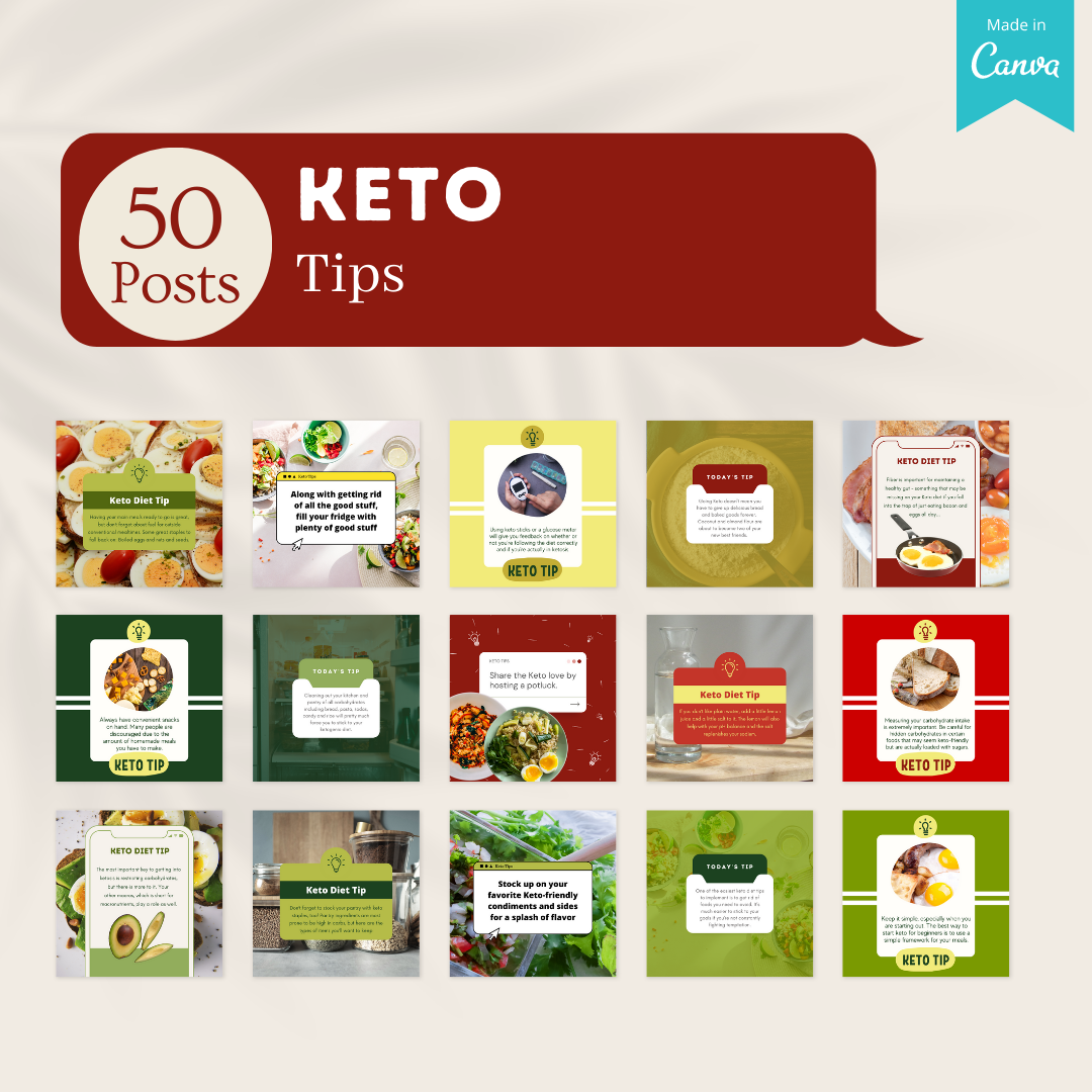 200 Keto Posts - Social Media Templates