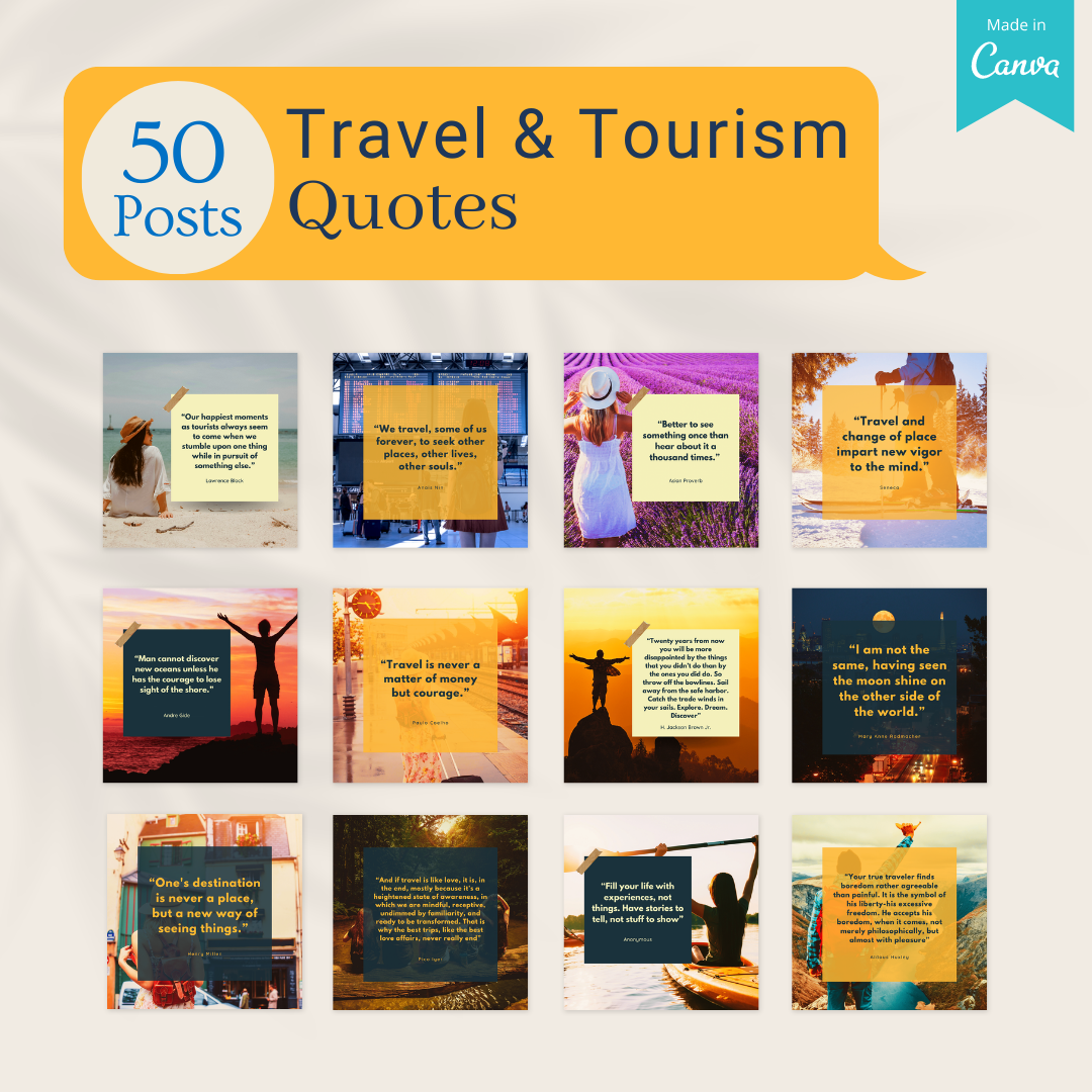 200 Travel & Tourism  Posts - Social Media Templates