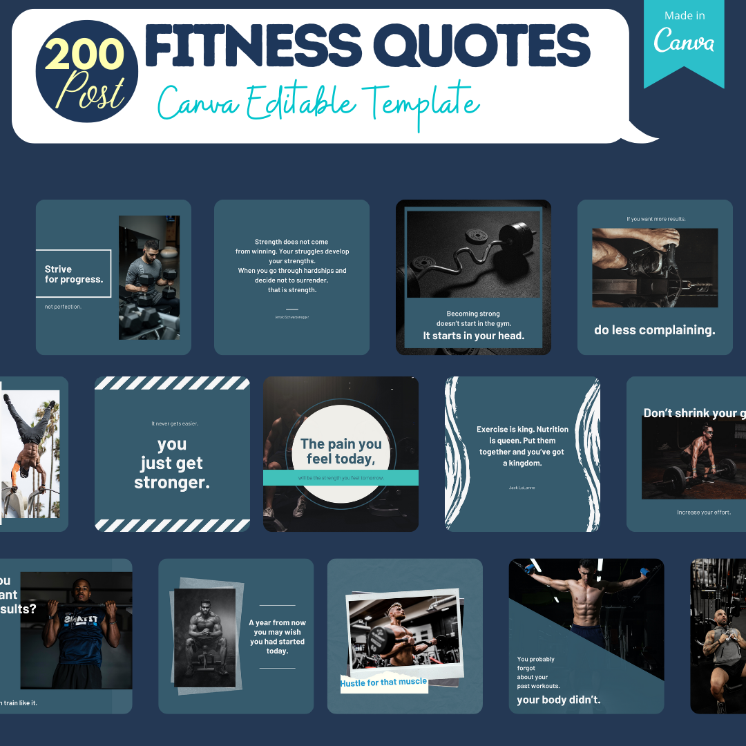 Fitness Template - Canva Editable Posts