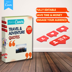 200 Travel & Adventure Quotes - Canva Editable Templates