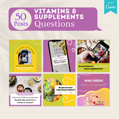 200 Vitamins & Supplements Posts - Social Media Templates