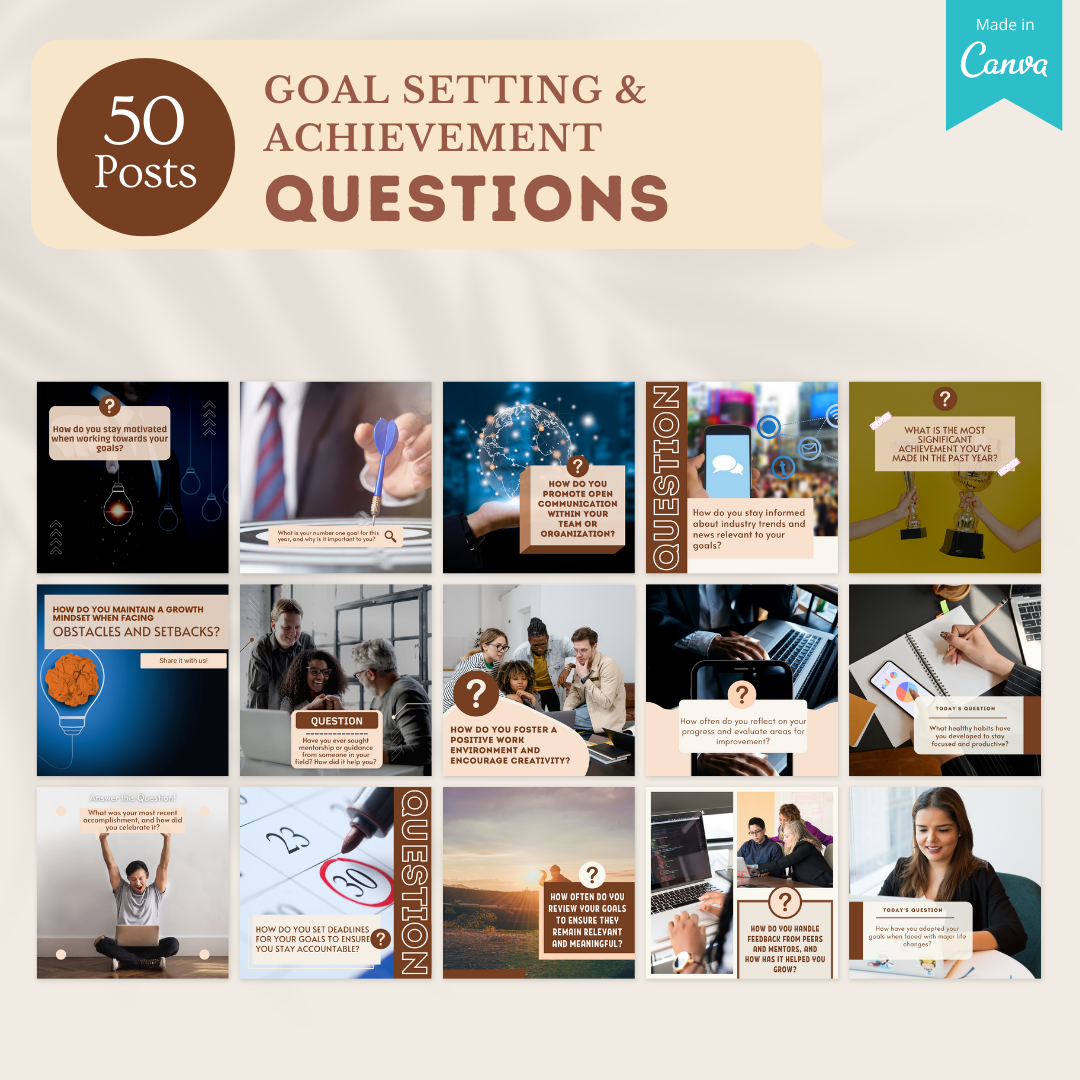 200 Goal Setting & Achievement Posts - Social Media Templates ...