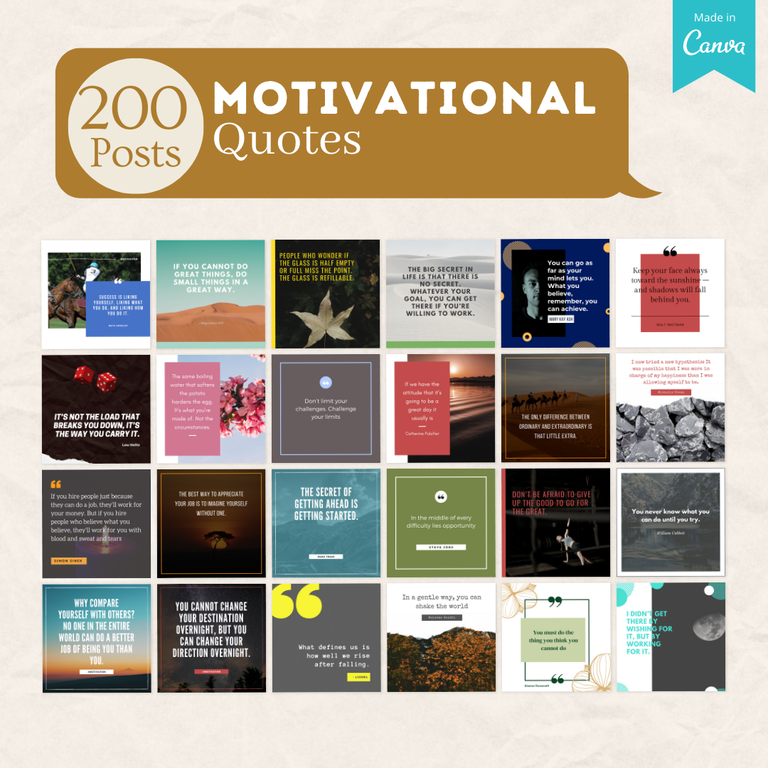Encouraging Posts 400 Motivational Posts - Social Media Templates – Viralcontent.design
