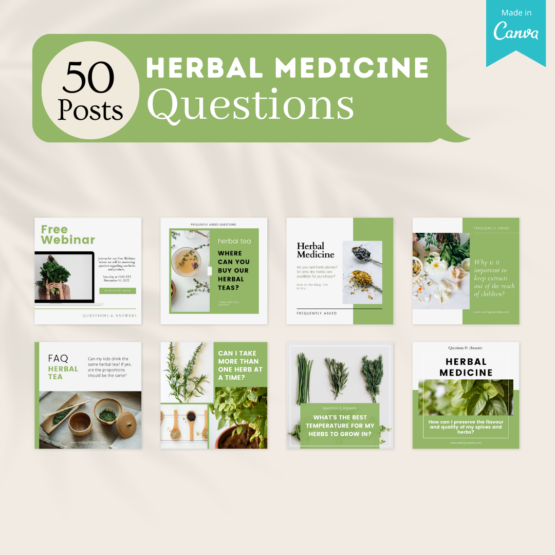 250 Herbal Medicine Posts - Social Media Templates