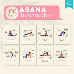 300 Yoga Infographics  - Social Media Templates